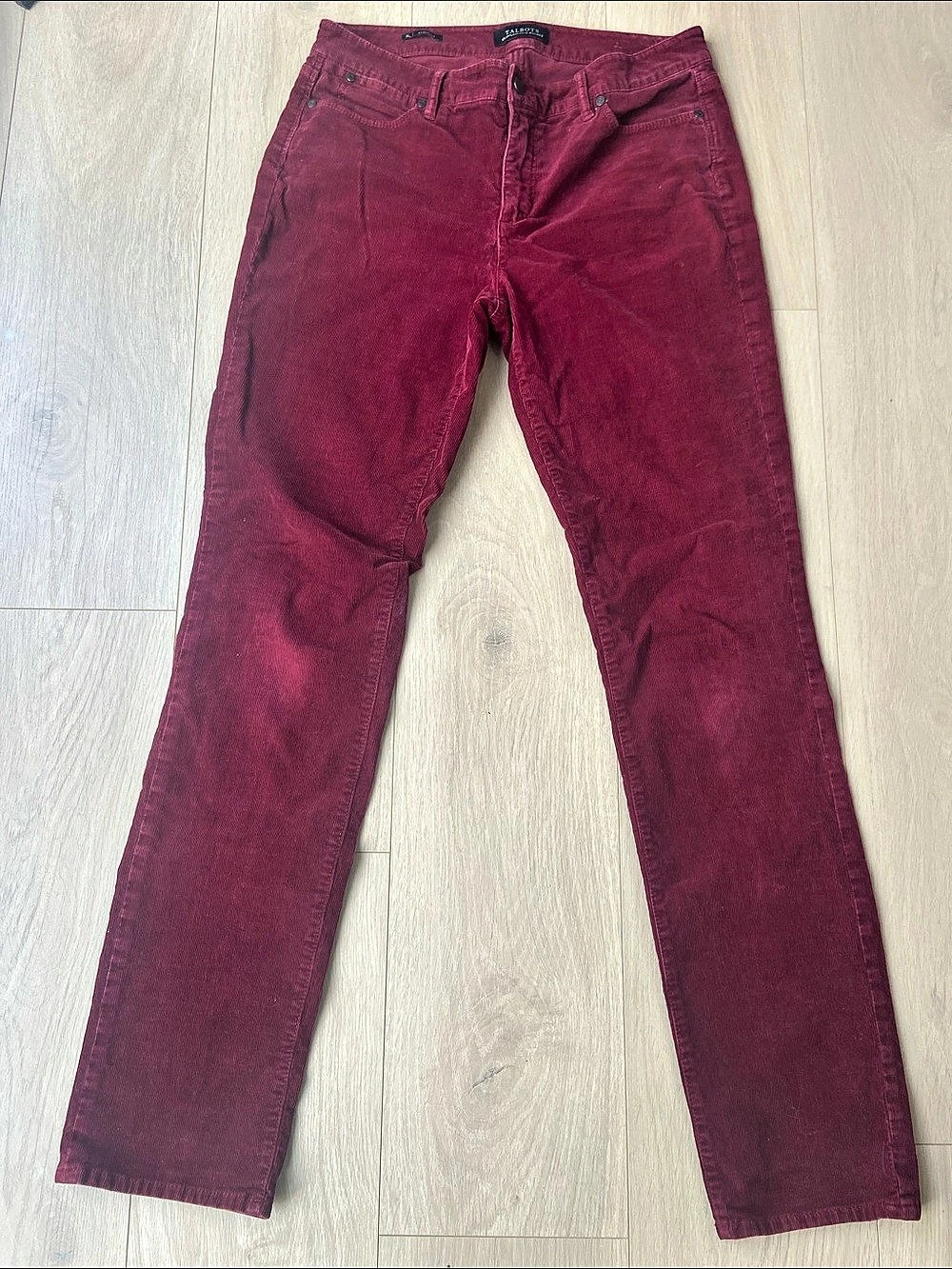 Talbots Flawless Five-Pocket Straight Corduroy Pants Corduroy Jeans Red Size 8